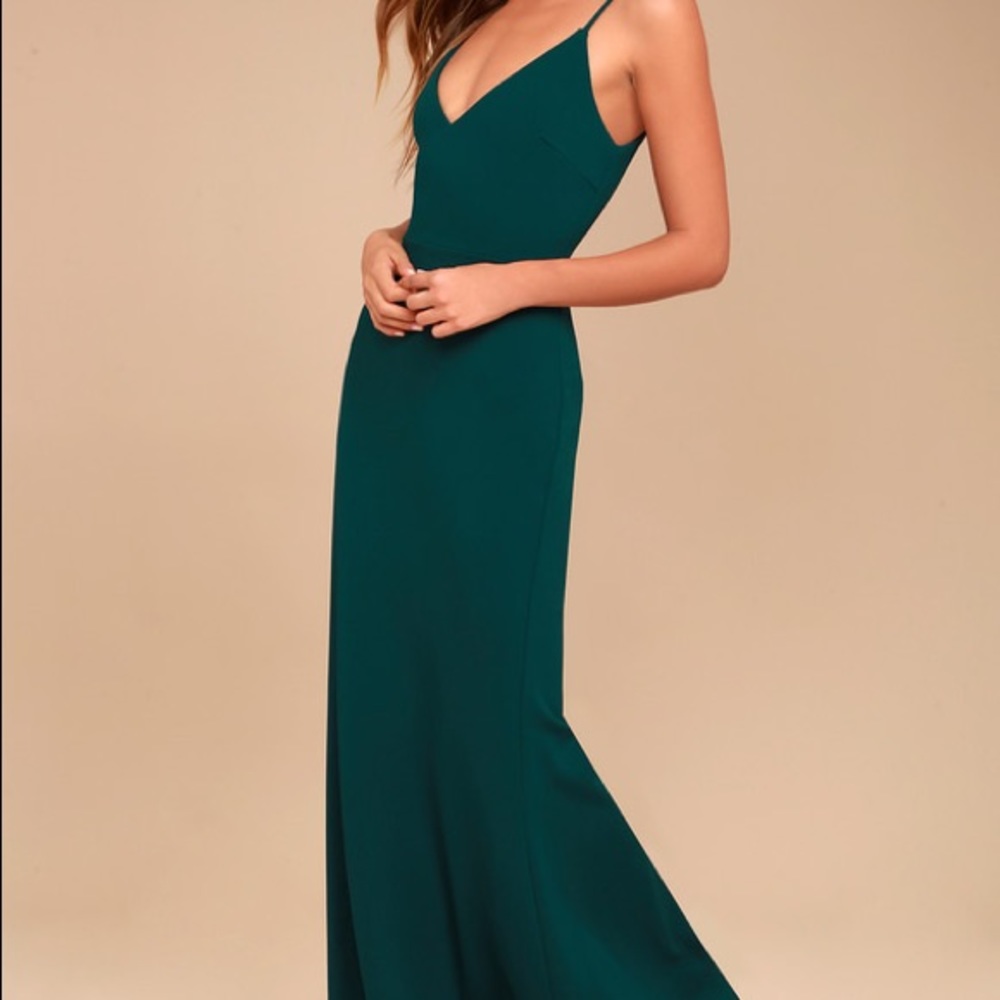 Lulu’s Infinite Glory Forest Green Maxi Dress